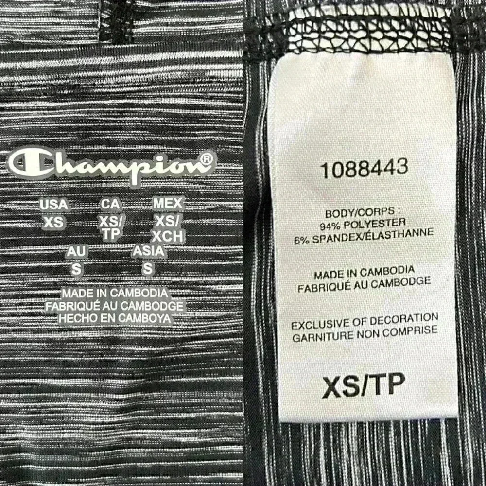 Champion Active Gym Hoodie Pullover Workout Top Athletic Black Grey SpaceDye XS - Picture 13 of 16